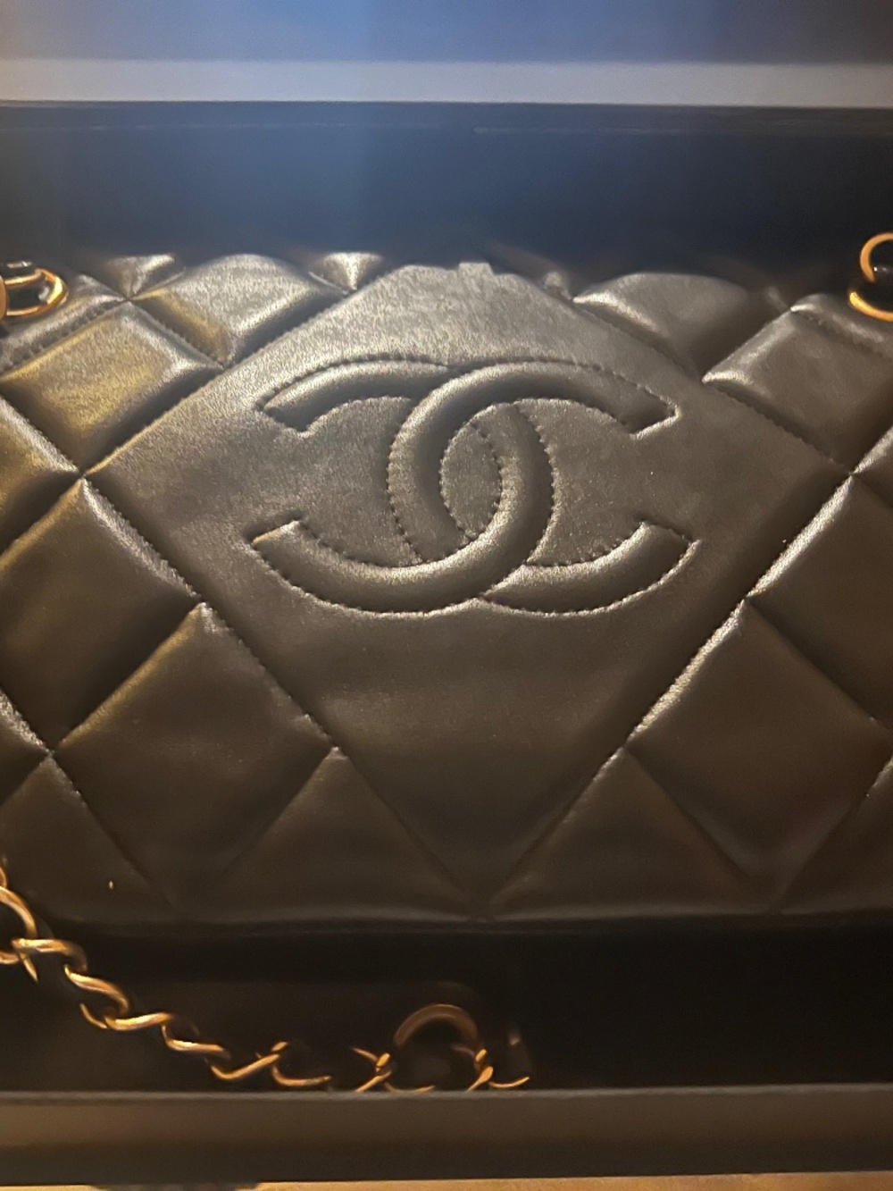 Chanel Diamond CC Camera Case Bag Quilted Lambskin Small